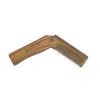 Folding Wooden Beard Brush/Hair Comb Stocking Filler Pocket Sized Durable Anti-Static Mens Eco Friendly Natural