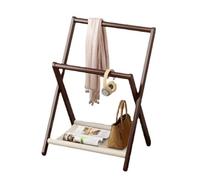 Folding Wooden Corner Clothes Rail Stand, Bedside Wardrobe Floor Organizer, Space Saving, Easy Assembly, Ideal for Bedroom Small Spaces Balcony Home Office