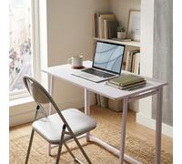 Harbour Housewares Deluxe Folding Wooden Desk & Chair Set - Lilac/white - Durable Compact Computer Office Study Desk & Chair Set