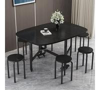 Folding Wooden Dining Table with Wheels, 120cm Drop Leaf Kitchen Table, Space-Saving Compact Design for Small Kitchens, Versatile and Sturdy Furniture Solution