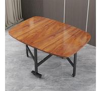 Folding Wooden Drop Leaf Dining Table Space-Saving Extendable Kitchen Table on Wheels Versatile Small Space Furniture for Living Room & Kitchen (120x70cm/47x28inch)