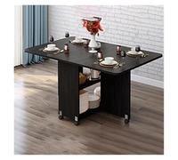 Folding Wooden Kitchen Table Mobile Solid Wood Dining Desk Laptop Workstation Compact Corner Table for Dining & Writing 120x60x77cm