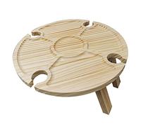 Folding wooden picnic table for outdoor use portable camping table for garden fruit bread cupcakes cheese salad
