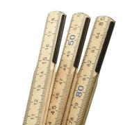 Folding wooden Rule Measure 1m/2m Pocket Ruler Double sided Metric Carpenter (Birch Wood, 1m)