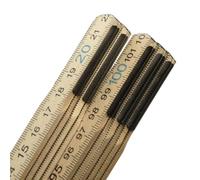 Folding wooden Rule Measure 1m/2m Pocket Ruler Double sided Metric Carpenter (Birch Wood, 2m)