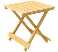 Outsunny Wooden Folding Garden Table, Folding Side Table, Nature Wood Finish