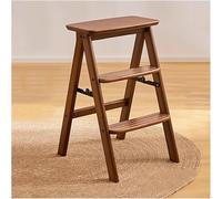 Folding Wooden Step Stool Non Slip Portable Stool Multi Functional Storage Shelf for Home & Kitchen nization