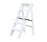 Folding Wooden Step Stool, Sturdy 5-Step Design for Easy Access to High Places, Space-Saving Solution for Home and Kitchen