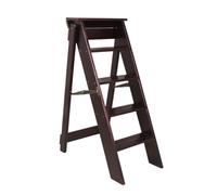 Folding Wooden Step Stool, Sturdy 5-Step Design for Easy Access to High Places, Space-Saving Solution for Home and Kitchen
