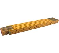Folding Wooden Stick Ruler, Inch & Metric (6-foot-6-inch/2-Meter When Straight), Carpenters/General Use