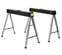 Folding Work Bench Saw Horse Twin Pack, Heavy Duty Metal Leg with Side