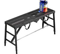 Folding Work Platform, Adjustable Height Step Ladder, Multipurpose Scaffolding Equipment for Car Maintenance, 150 x 40cm