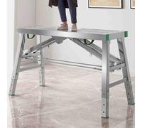 Folding Work Platform - Aluminium Step Platform With Anti-Slip Rubber Feet, Steel Scaffolding Ladder, Maximum Load 800 Lbs, 200 * 40