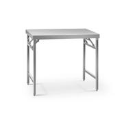 Folding Work Table 60 x 100 cm 200 kg Load Capacity - Stainless Steel Tables by Royal Catering Silver