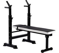 Folding Workout Station, Balancefrom Adjustable Workout Bench With Squat Rack