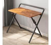 Folding Writing Table Desk Computer Space Saving No Assembly Required for Home School Office Small Place Natural Wood Color