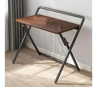 Folding Writing Table Desk Computer Space Saving No Assembly Required for Home School Office Small Place Walnut