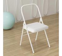 Folding Yoga Chair - Backless Non-Slip Auxiliary Chair for Flexibili, gth Training & Balance - Ideal for Yoga, Hata & Stretching (White)