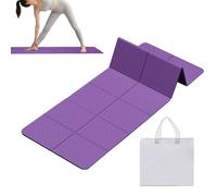 Folding Yoga Mat for Travel, Non-Slip 6 mm Thick Lightweight Foldable Yoga Mat with Storage Bag for Travel Home Studio Outdoor Workout