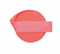 Foldover Elastic 3/4" 20mm Shiny Satin Spandex Band Webbing Tape Headband Underwear Dress Sewing Trim 2 5 10 Yard-Neon Orange-20mm-50 Yards