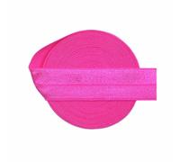 Foldover Elastic 3/4" 20mm Shiny Satin Spandex Band Webbing Tape Headband Underwear Dress Sewing Trim 2 5 10 Yard-Neon Rose-20mm-5 Yards
