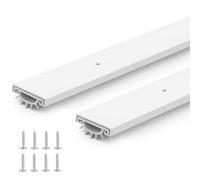 FoldTier 2 Pack Door Sweep for Bottom, 1-3/8" Aluminum Track with 1/2" High Neoprene Bottom Seal, Screw-on Weather Stripping, Door Draft Stopper for Exterior Doors(36 Inch,White)