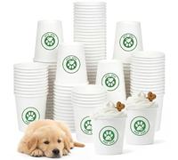 FoldTier 200 Pcs 3 oz Pup Cups for Dogs Cream Puppy Disposable Paper Cups Paw Pattern Snack Container for Puppy Food Treat Feeding Pet Theme Birthday Party Supplies