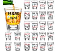 FoldTier 24pcs Nurse Shot Glasses, 1.8 oz Glass, Set for Women Men, Nurse Need Shots Too, Nurse Gifts Ideas for Nurse's Day, Birthday, Graduation, Christmas