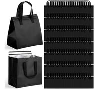 FoldTier 300 Pcs Insulated Take Away Bags Bulk Thermal Insulation Food for Coffee Milk Tea Hot Cold Food Fresh Seafood Cooler Pizza Delivery Bags for Catering Restaurant Grocery (Black)