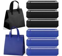 FoldTier 300 Pcs Insulated Take Away Bags Bulk Thermal Insulation Food for Coffee Milk Tea Hot Cold Food Fresh Seafood Cooler Pizza Delivery Bags for Catering Restaurant Grocery (Blue Black)