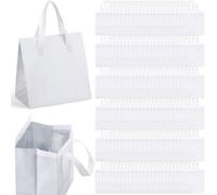 FoldTier 300 Pcs Insulated Take Away Bags Bulk Thermal Insulation Food for Coffee Milk Tea Hot Cold Food Fresh Seafood Cooler Pizza Delivery Bags for Catering Restaurant Grocery (White)
