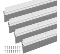FoldTier 4 Pcs All-Season Door Sweep for Bottom of Exterior and Interior Door, 1-3/8 x 36 Inch, Aluminum Alloy and Rubber, Ideal for Residential and Commercial Use