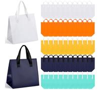 FoldTier 50 Pcs Insulated Take Away Bags Bulk Thermal Insulation Food Bag for Coffee Milk Tea Hot Cold Food Fresh Seafood Cooler Bag Pizza Delivery Bags for Catering Restaurant Grocery (Colorful)
