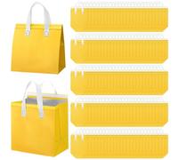 FoldTier 50 Pcs Insulated Take Away Bags Bulk Thermal Insulation Food Bags for Coffee Milk Tea Hot Cold Fresh Food Seafood for Catering Restaurant Grocery (9.45x9.45x5.91inch,Yellow)