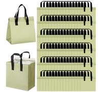 FoldTier 50 Pcs Insulated Take Away Bags Bulk Thermal Insulation Food for Coffee Milk Tea Hot Cold Food Fresh Seafood Cooler Pizza Delivery Bags for Catering Restaurant Grocery (Green)