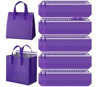 FoldTier 50 Pcs Insulated Take Away Bags Bulk Thermal Insulation Food for Coffee Milk Tea Hot Cold Food Fresh Seafood Cooler Pizza Delivery Bags for Catering Restaurant Grocery (Purple)