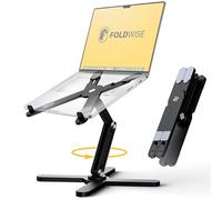 FoldWise X Premium Laptop Stand for Desk - 100% Aluminium, Portable & 360° Rotating - Adjustable Height & Angles Laptop Riser - Sturdy & Foldable MacBook Stand Compatible with All 11-18” Devices