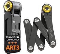 FoldyLock Forever Folding Bike Lock - Patented Sleek High Security Gold Rated Bicycle Lock - Heavy Duty Anti Theft Smart Secure Guard with Keys and Case Mount for e-Bikes City Bikes - 90 CM