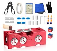 Foleto 11-in-1 Aluminum Alloy Pool Cue Tip Shaper, Professional Cue Stick Tool Kit for Billiards Enthusiastsm, Pool Cue Shaper Accessories for Replacement and Shaping Cue Tips (Red)