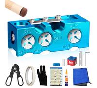 Foleto 11-in-1 Aluminum Alloy Pool Cue Tip Shaper, Professional Cue Stick Tool Kit for Billiards Enthusiastsm, Pool Cue Shaper Accessories for Replacement and Shaping Cue Tips,Blue