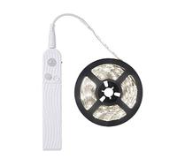 FOLGEMIR 1 m LED Strip with Motion Sensor, Battery Operated Night Light with PIR Sensor, Waterproof Cabinet Lighting, 6000 K White Fairy Lights, Self-Adhesive (6000 K White, 1 m)