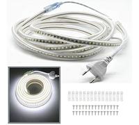 FOLGEMIR 8 Metres Cold White LED Strip, 2835 SMD 144 LEDs/m Light Strip, 220 V 230 V LED Strip, Very Bright Lighting - Approx. 900 LM per Metre, IP65 Waterproof