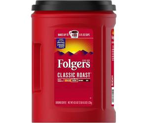 Folgers Classic Medium Roast Ground Coffee 1.23 Kg, Brews 400 Cups