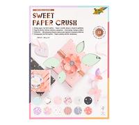 folia 11949 Design Paper Sweet Paper Crush, DIN A4, 165 g/m², Hot Foil & Glitter, 12 Sheets Assorted in 12 Different Designs, High-Quality Illustrated Paper with Glitter Appliqué