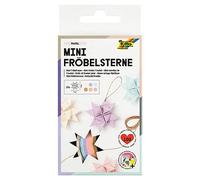 folia 1297 Paper Strips for Mini Froebel Stars, 100 Strips, 25 Stars, Assorted Pastel Colours