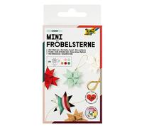 folia 1299 Paper Strips for Mini Froebel Stars, 100 Strips, 25 Stars, Assorted Christmas Colours