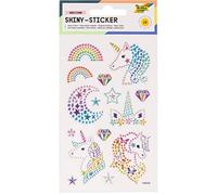folia 18301 Shiny Unicorn Stickers, 15 Stickers, Made of Colourful Rhinestones, in Various Designs, Easy to Peel Off The Film