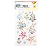 folia 18308 - Shiny Christmas Stickers, 15 Stickers, Made of Colourful Rhinestones, in Various Designs, Easy to Remove from The Film