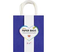 folia 21839/7-Paper Bags BASIC M, 7 x 110 g/m² Kraft Paper Bags, 7 Colours, Approx. 18 x 21 x 8 cm, for Crafts, Decoration and Giving, 21839/7 Multi-Coloured