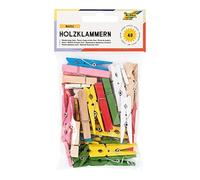 'Folia 2295 Gráe and Wood Clips Assorted Colours